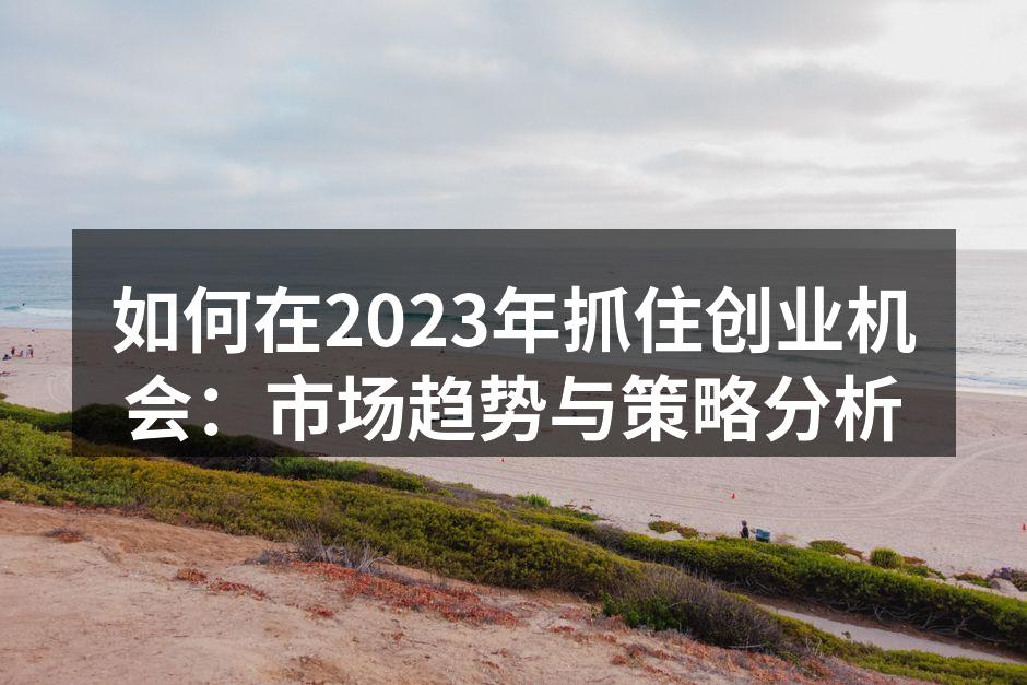 如何在2023年抓住创业机会：市场趋势与策略分析